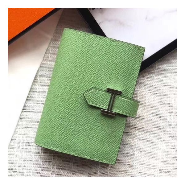 HM Bearn 10cm Mini Wallet In Vert Criquet Epsom Leather