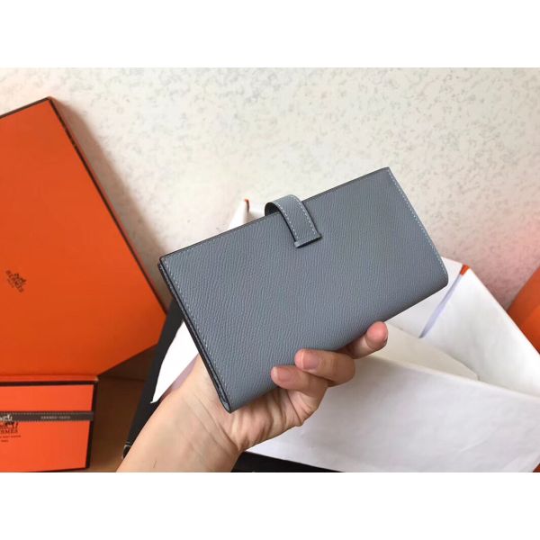 HM Blue Lin Epsom Bearn 17,5 Gusset Wallet