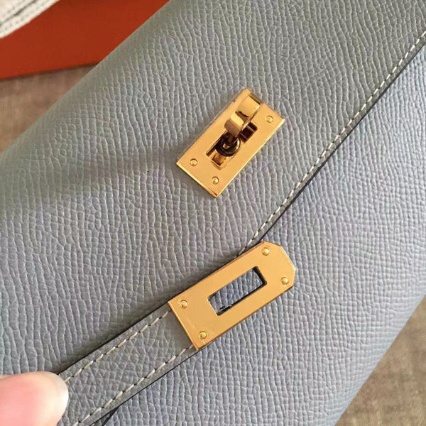 Portafoglio Kelly Long 20 cm in pelle Epsom grigio roccia