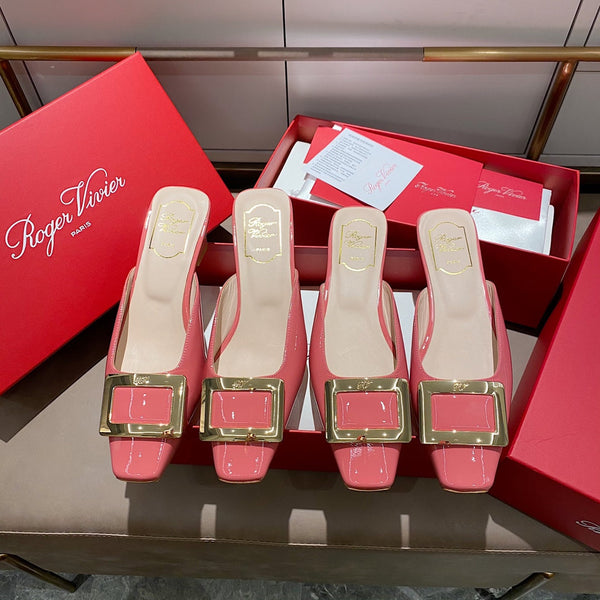 Viv Mules Pink Patent Leather 307795