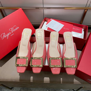 Viv Mules Pink Patent Leather 307795