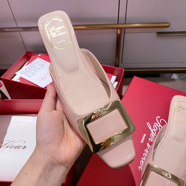 Viv Mules Light Pink Patent Leather 307797