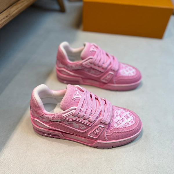 SNEAKER LV TRAINER MONOGRAM DENIM BIANCA ROSA