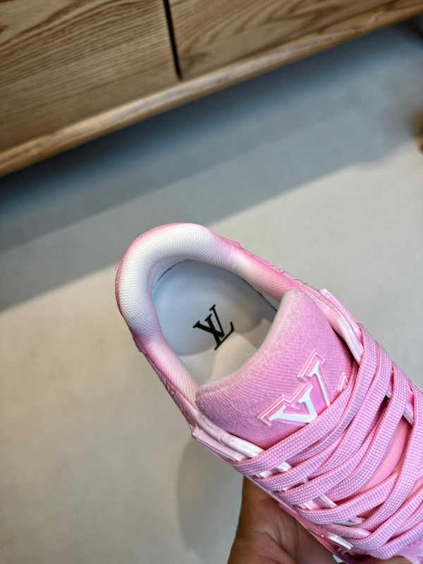 SNEAKER LV TRAINER MONOGRAM DENIM BIANCA ROSA
