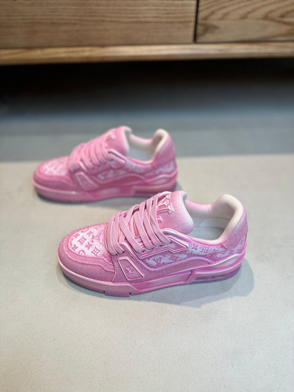 SNEAKER LV TRAINER MONOGRAM DENIM BIANCA ROSA