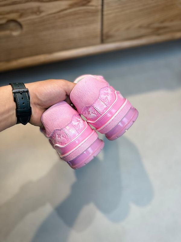 SNEAKER LV TRAINER MONOGRAM DENIM BIANCA ROSA