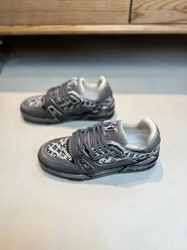 LV TRAINER MONOGRAM DENIM BIANCO NERO SNEKER