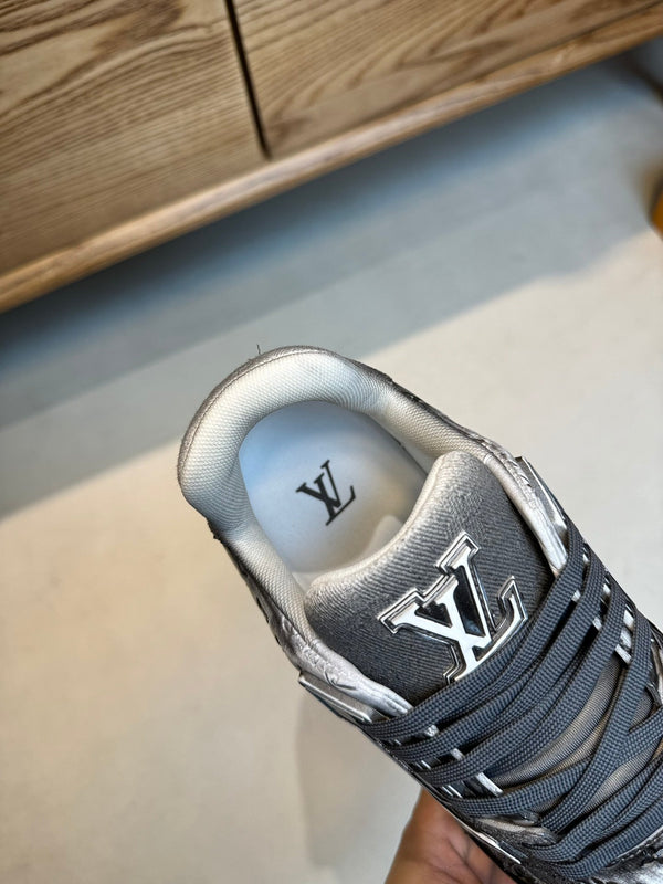 LV TRAINER MONOGRAM DENIM BIANCO NERO SNEKER