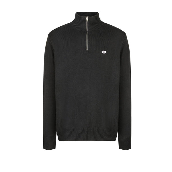 CELINE Embroidered Zipper Polo Sweater Wool Cotton