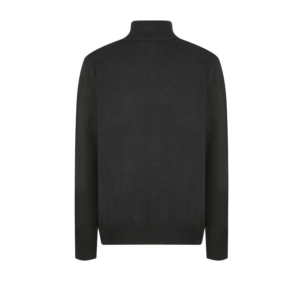 CELINE Embroidered Zipper Polo Sweater Wool Cotton