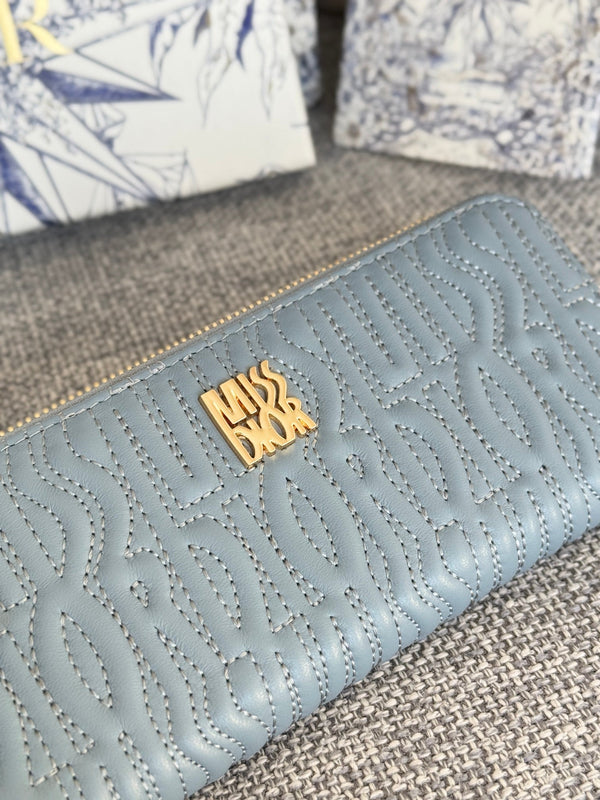 CD Miss Dior Freesia Zipper Wallet Lambskin GHW