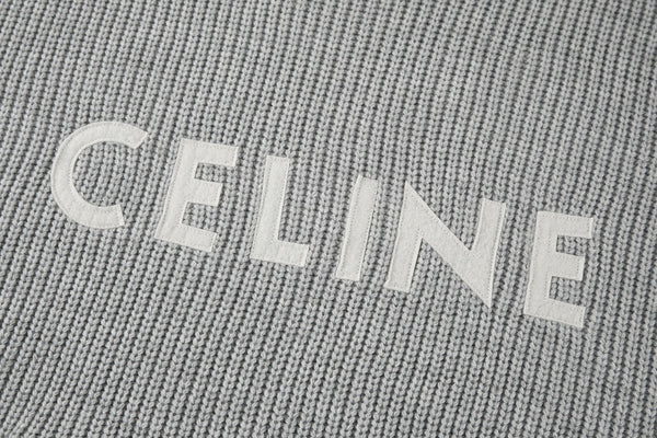 CELINE Patch Embroidered Hoodie Sweater Wool Cotton