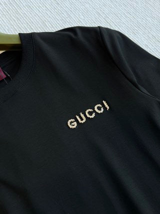 Gucci 25 Embossed Letter Short Sleeves T-shirt Cotton