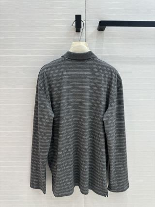 Miu Miu 25 Set a righe in cotone grigio