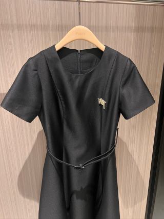 CD short-sleeved Dress Wool Silk Cotton