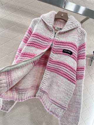 Miumiu 25 Maglione con cerniera e revers Cardigan in lana