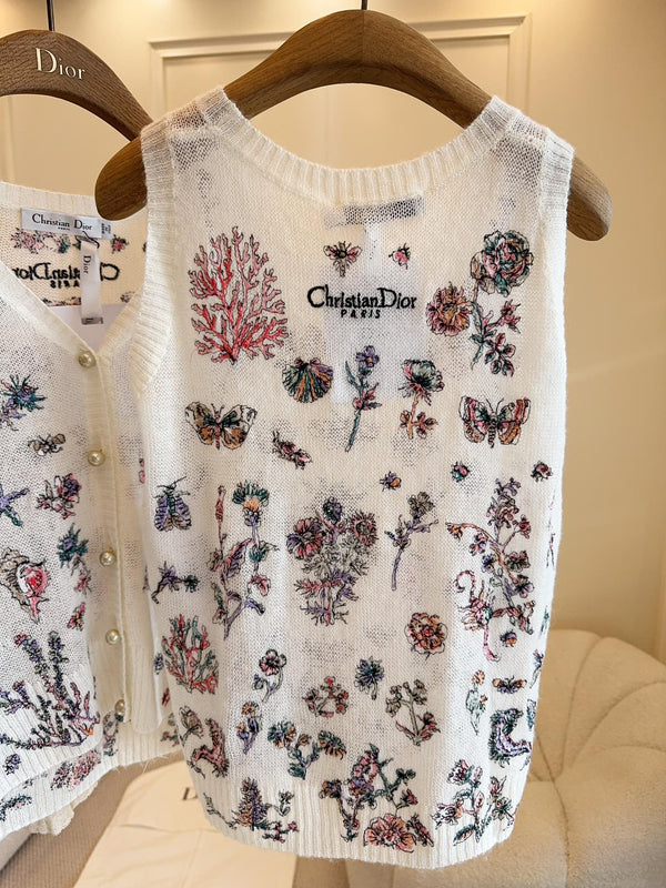 CD 25 Flower Vest Multicolor Silk Mohair