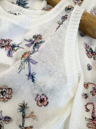 CD 25 Flower Vest Multicolor Silk Mohair