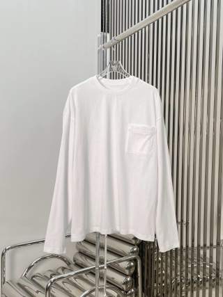 T-shirt a maniche lunghe in cotone con 25 lettere ricamate Miu Miu