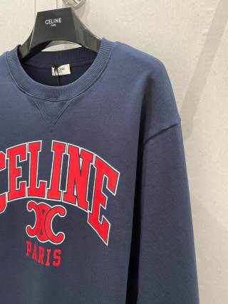 Celine 25 Arc de Triomphe Letter Print Round Neck Sweatshirt Cotton 209990