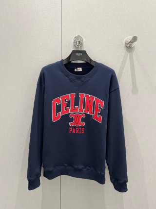 Celine 25 Arc de Triomphe Letter Print Round Neck Sweatshirt Cotton 209990