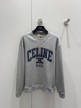 Celine 25 Arc de Triomphe Letter Print Round Neck Sweatshirt Cotton 209990