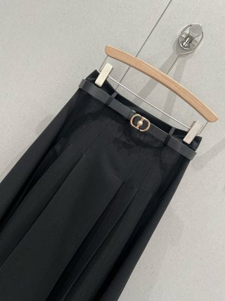 CD 25 Long Skirt With Belt Polyester 210036