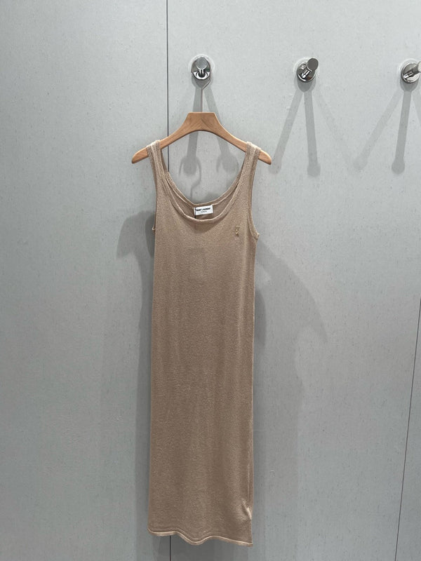 YSL 25 Round Neck Knitted Vest Dress Viscose Polyester 210355