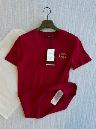 Gucci 25 Logo Short-sleeved Top Cotton