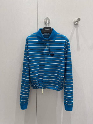 Prada 25 Striped Set Blue Cotton 210598