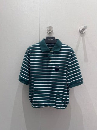 Prada 25 Striped Set Green Cotton 210669