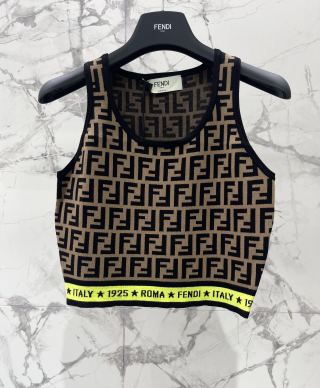Fendi Knitted Camisole Vest Jacquard Fabric