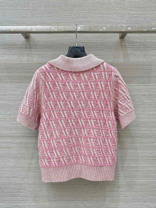 Fendi 25 Monogram Set Cherry Pink Silk Wool