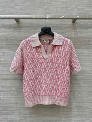 Fendi 25 Monogram Set Cherry Pink Silk Wool