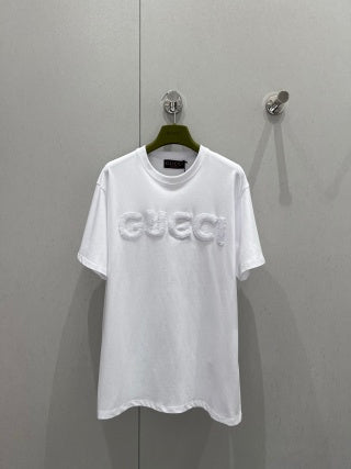 Gucci 2025 Embroidered Short-sleeved T-shirt Cotton 212086