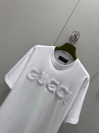 Gucci 2025 Embroidered Short-sleeved T-shirt Cotton 212086