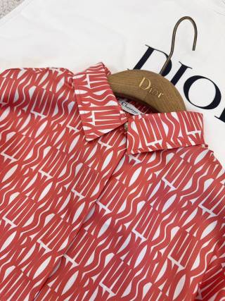 CD 2025 Abito camicia stampato in seta