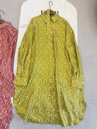 CD 2025 Abito camicia stampato in seta