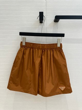 Prada 25 Hooded Jacket and Short Set Brown Polyester