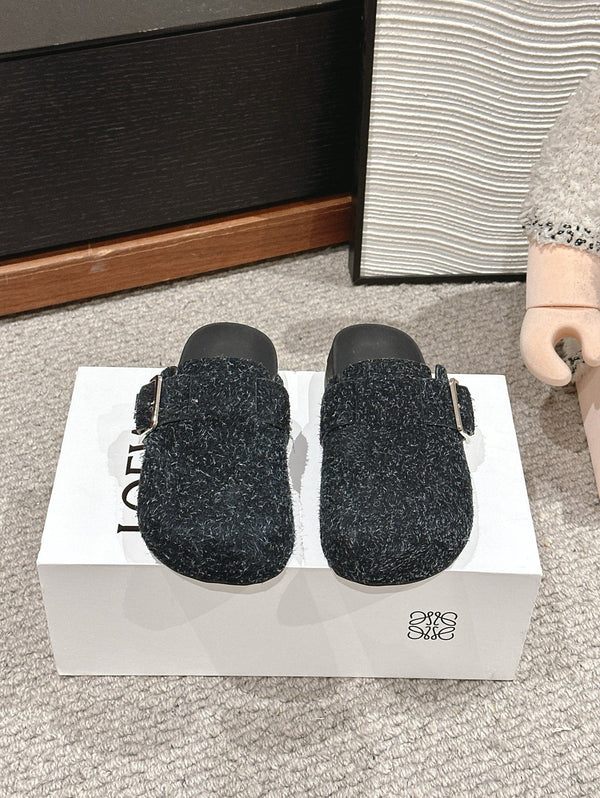 Loewe 25 Ease Buckle Mule Mutilcolor Suede