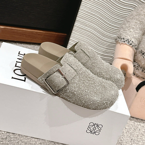 Loewe 25 Ease Buckle Mule Mutilcolor Suede