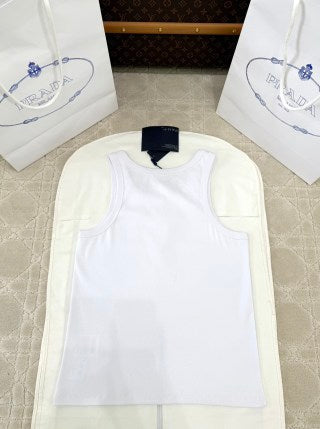 Prada 25 Vest Top Black and White Cotton