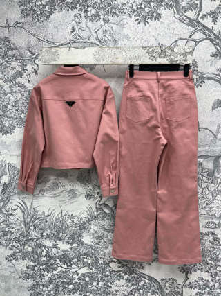 Prada 25 set Pink and Brown Cotton