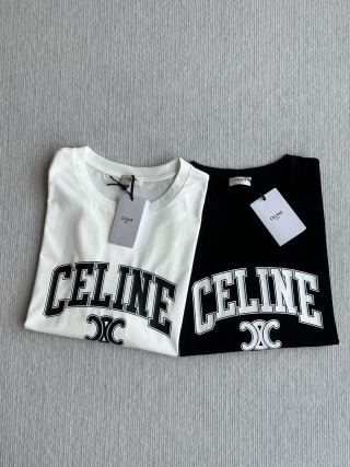 Celine 25 Arc de Triomphe Series Loose Fit Short Sleeve Top Cotton