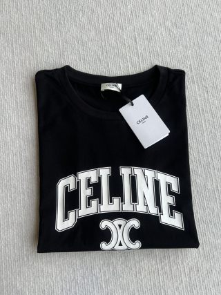 Celine 25 Arc de Triomphe Series Loose Fit Short Sleeve Top Cotton