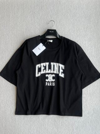 Celine 25 Arc de Triomphe Series Loose Fit Short Sleeve Top Cotton