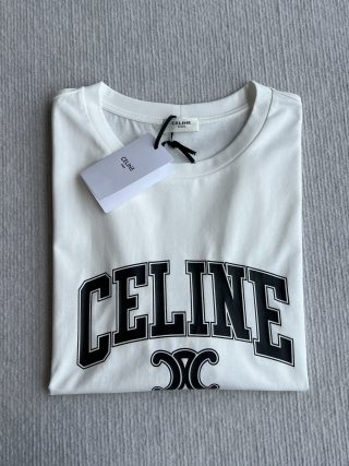 Celine 25 Arc de Triomphe Series Loose Fit Short Sleeve Top Cotton