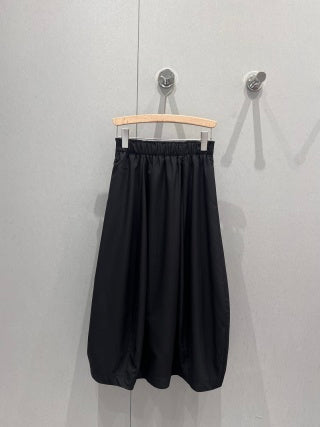 CD 25 Long Skirt Black Gray Polyester Rayon 214280