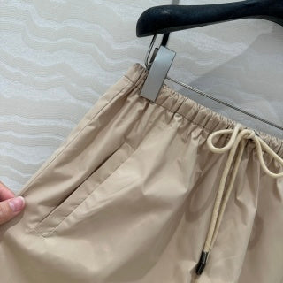 Fendi Hooded Jacket Set Beige Silk Fabric