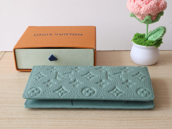 LV Brazza Wallet Monogram Grained Taurillon Cowhide